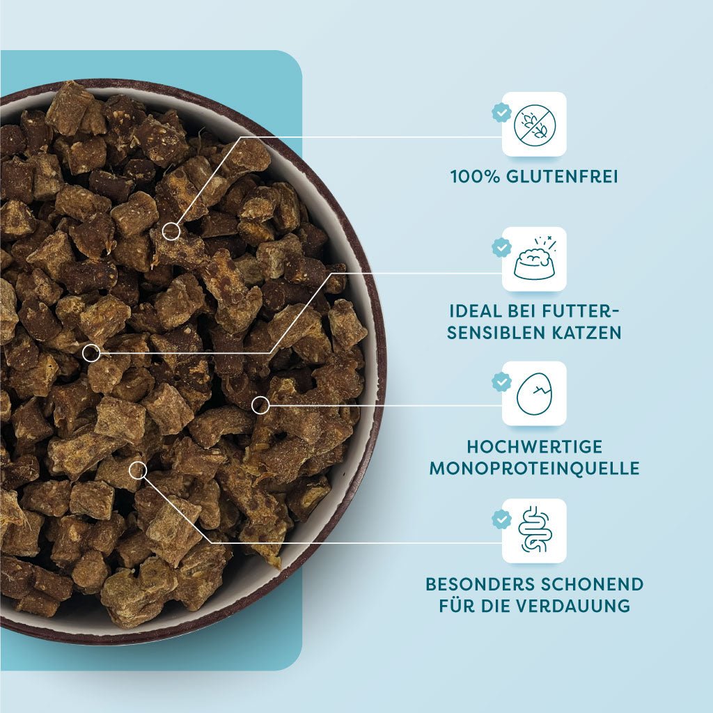 Ekologisk Kycklingbitar för katter 500g - Petzi Djurtillbehör